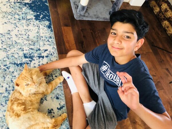Cat with boy