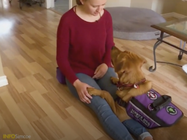 Brianna Becks and Sheeba, girl with service dog